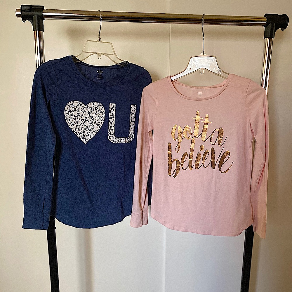 2 Old Navy Girls XL Long Sleeve T-Shirts.